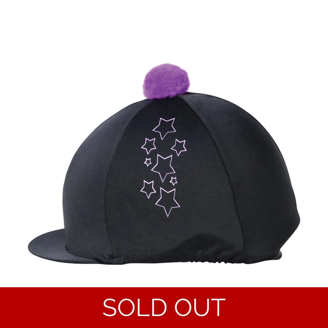 product Image for Hy Equestrian Stella Hat Cover - Black/Purple/Lilac - One Size